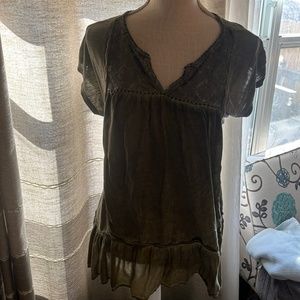 Army green flowing top